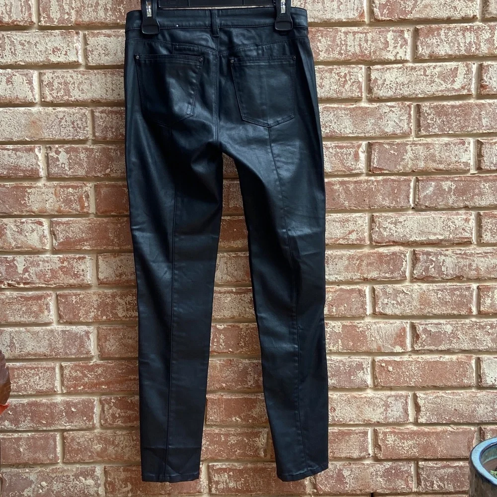 Sale! Stylish Skinny Fit Black Moto-Style Leather Pants, WHBM size 2 - Picture 16 of 16